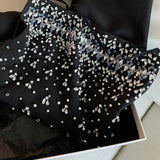 Pretty A line Spaghetti Straps Black Silver Beads Summer 16th Birthday Dresses For Teens Hoco Dress Mini 18th Gold Birthday Outfit Cocktail Dresses For Women HZ1214
