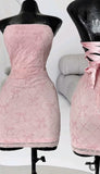 Pretty Sheath Strapless Pink Summer 16th Birthday Dresses For Teens Hoco Dress Mini 18th Birthday Outfit Cocktail Dresses For Women HZ1214