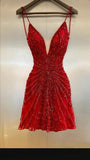 Pretty Sheath Spaghetti Straps Summer Red 16th Birthday Dresses For Teens Hoco Dress Mini 21st Birthday Outfit Cocktail Dresses For Women HZ1214