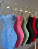Cute Sheath Spaghetti Straps Tulle Formal Short 8th Grade Summer 18th Birthday Dresses Hoco Dress Mini 21st Birthday Outfit Cocktail Dresses HZ1214