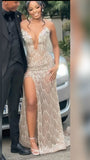 Sexy Mermaid Champagne Sleeveless Prom Dresses Party Dress Summer Black Girls Birthday Outfits 20th Birthday Dresses HZ1214