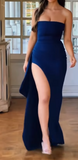 Classy Mermaid Royal Blue Slit Long Prom Dresses Formal Gown Summer Wedding Guest Dress Wedding Outfits For Guest HZ1214