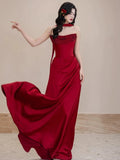 Classy Sheath Sweetheart Red Long Prom Dresses Formal Gown Summer Wedding Guest Dress Wedding Outfits For Guest HZ1214