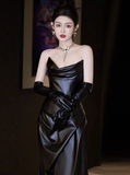 Modest Mermaid Sweetheart Black Formal Gown 20th Birthday Dress Prom Dresses 18th Birthday Outfits HZ1214