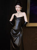 Modest Mermaid Sweetheart Black Formal Gown 20th Birthday Dress Prom Dresses 18th Birthday Outfits HZ1214