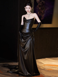 Modest Mermaid Sweetheart Black Formal Gown 20th Birthday Dress Prom Dresses 18th Birthday Outfits HZ1214