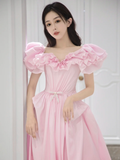 Pretty Ball Gown Sweetheart Satin Pink Long Quinceanera Dress Formal Gowns Vestido De 15 Anos Sweet 16 Dress HZ1214