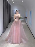 Pretty Ball Gown Sweetheart Tulle Pink Long Quinceanera Dress Formal Gowns Vestido De 15 Anos Sweet 16 Dress HZ1214
