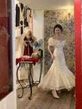 Vintage Wedding Dress Mermaid Off The Shoulder White Lace Summer Long Wedding Dresses Bridal Gowns HZ1214