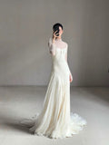 Vintage Wedding Dress Mermaid High Neck Long Sleeves White Lace Summer Long Wedding Dresses Bridal Gowns HZ1214