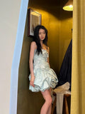 Sexy Sheath Strapless Blue Flowers Short Homecoming Dress Summer Hoco Dresses Cocktail Dress 18th Birthday Outfits HZ1214