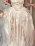 Vintage Wedding Dress Ball Gown Strapless Ivory Summer Long Wedding Dresses Bridal Gowns HZ1214
