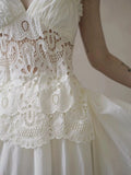 Vintage Wedding Dress A line Halter Lace White Summer Beach Long Wedding Dresses Bridal Gowns HZ1214