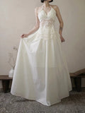 Vintage Wedding Dress A line Halter Lace White Summer Beach Long Wedding Dresses Bridal Gowns HZ1214