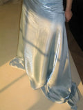Sexy Mermaid Strapless Light Sky Blue Satin Prom Dresses Party Dress Summer 20th Birthday Outfits Birthday Dresses HZ1214
