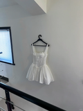 Cute A line Square White Short Lace Homecoming Dress Summer Middle School Formal Hoco Dresses Cocktail Dress Birthday Outfits HZ1214