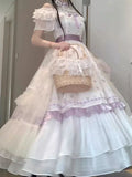 Cute Ball Gown Off The Shoulder Lilac Summer 18th White With Sleeves Birthday Dress Lolita Dress Birthday Outfits HZ1214