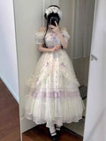 Cute Ball Gown Off The Shoulder Lilac Summer 18th White With Sleeves Birthday Dress Lolita Dress Birthday Outfits HZ1214