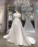 Vintage Wedding Dress Ball Gown Off The Shoulder White Summer Long Wedding Dresses Bridal Gowns HZ1214