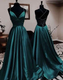 Classy A Line Spaghetti Straps Green Backless Formal Prom Gown Summer Wedding Guest Dress Bridal Guest Dresses Wedding Outfits For Guest HZ1214
