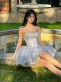 Cute A line Sweetheart Short Organza Formal 8th Grade Homecoming Dress Summer Middle School Hoco Dresses Birthday Outfits HZ1214