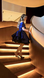 Pretty A line Off The Shoulder Short Navy Blue Formal 8th Grade Homecoming Dress Summer Middle School Hoco Dresses Birthday Outfits HZ1214