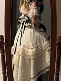 Vintage Ball Gown Off The Shoulder Lace Summer 18th Birthday Dress With Sleeves Lolita Dresses Birthday Outfits HZ1214