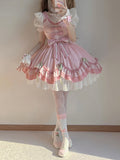 Sweet Ball Gown Lolita Outfits Short Sleeves Pink 18th Birthday Dress Lolita Summer Dress Birthday Outfits HZ1214