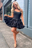 Cute Strapless A-Line Beaded Mini Homecoming Dresses 18th Birthday Dresses Hoco Dress 21st Birthday Outfit Cocktail Dresses HZ1214