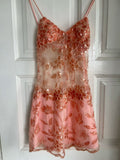Cute A line Spaghetti Straps Short Pink Sequin Formal 8th Grade Homecoming Dress Summer Middle School Hoco Dresses Birthday Outfits HZ1214