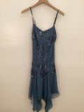 Vintage A line Spaghetti Straps Navy Blue Chiffon Formal 8th Grade Homecoming Dress Summer Middle School Hoco Dresses Birthday Outfits HZ1214
