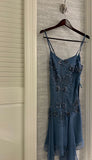 Vintage A line Spaghetti Straps Navy Blue Chiffon Formal 8th Grade Homecoming Dress Summer Middle School Hoco Dresses Birthday Outfits HZ1214