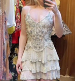 Vintage A line Spaghetti Straps Light Mint Green Chiffon Formal 8th Grade Homecoming Dress Summer Middle School Hoco Dresses Birthday Outfits HZ1214