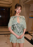 Vintage A line Spaghetti Straps Light Mint Green Chiffon Formal 8th Grade Homecoming Dress Summer Middle School Hoco Dresses Birthday Outfits HZ1214