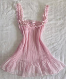 Pretty A line Spaghetti Straps Pink Chiffon Short Mini Formal 8th Grade Homecoming Dress Summer Middle School Hoco Dresses Birthday Outfits HZ1214