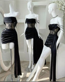Vintage Sheath Strapless Little Black Dress Short Mini Formal 8th Grade Homecoming Dresses Summer Middle School Hoco Dress Birthday Outfits HZ1214