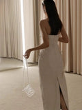 Vintage Wedding Dress Sheath Strapless Ivory Bow-knot Summer Beach Long Wedding Dresses Bridal Gowns HZ1214