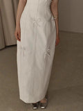 Vintage Wedding Dress Sheath Strapless Ivory Bow-knot Summer Beach Long Wedding Dresses Bridal Gowns HZ1214