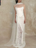 Pretty Wedding Dress Mermaid Strapless White Long Satin Wedding Dresses Bridal Gowns Brides Gown HZ1214