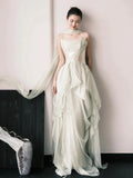 Sexy A line Strapless Light Mint Green Chiffon Sleeveless Prom Dresses Party Dress Summer Birthday Outfits Birthday Dresses HZ1214