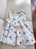 Pretty A line Spaghetti Straps White Floral Summer 16th Birthday Dresses For Teens Hoco Dress Mini 18th Birthday Outfit Cocktail Dresses For Women HZ1214