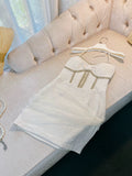 Pretty Sheath Halter White Sequin Summer 16th Birthday Dresses For Teens Hoco Dress Mini 18th Birthday Outfit Cocktail Dresses For Women HZ1214