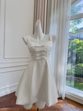 Pretty A line Straps White Summer 16th Birthday Dresses For Teens Hoco Dress Mini 18th Birthday Outfit Cocktail Dresses For Women HZ1214