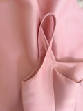 Vintage A line Square Neck Pink Long Evening Party Gowns Evening Formal Dresses Prom Dress HZ1214