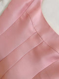 Vintage A line Square Neck Pink Long Evening Party Gowns Evening Formal Dresses Prom Dress HZ1214