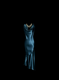 Vintage Mermaid Teal Blue Mother Of Bride Dress Satin Party Gown Knee Length For Summer Women Wedding HZ1214