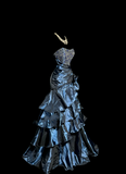 Vintage Mermaid Sweetheart Navy Blue Taffeta Long Prom Dresses Party Dress Birthday Outfits Graduation Dresses HZ1214