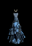 Vintage Mermaid Sweetheart Navy Blue Taffeta Long Prom Dresses Party Dress Birthday Outfits Graduation Dresses HZ1214