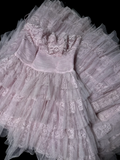 Pretty Ball Gown Strapless Tulle Light Pink Long Quinceanera Dress Formal Gowns Vestido De 15 Anos Sweet 16 Dress HZ1214