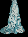 Pretty Ball Gown Sweetheart Blue Taffeta Long Quinceanera Dress Formal Gowns Vestido De 15 Anos Sweet 16 Dress HZ1214